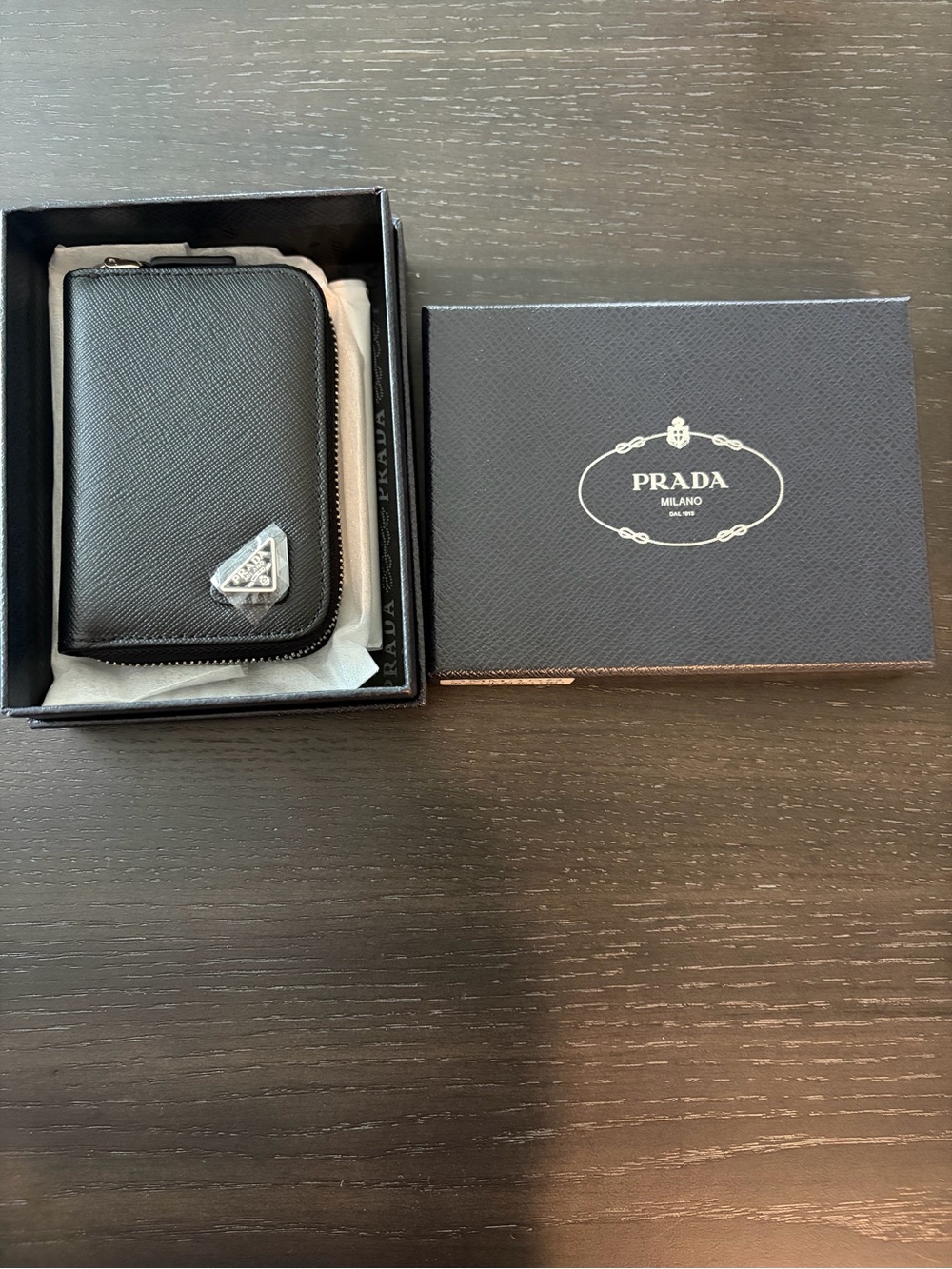 Prada Black zipper wallet/card holder
